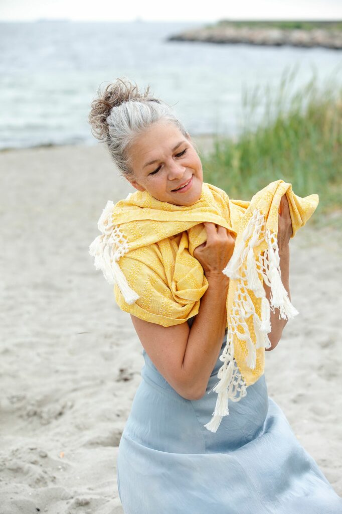 Rebozo Torklæde Emma Yellow Vikle og Rebozo massage pic.3