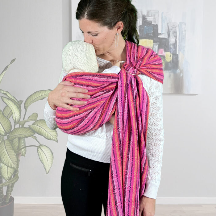 Rebozo Julia Pink tørklæde, baby ringslynge og rebozo massage og sling ring pic.11