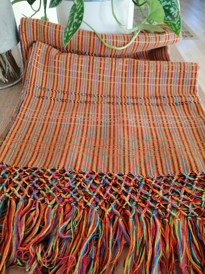 Rebozo Scarf Amaya Orange Stripes Wrap and Rebozo massage pic.1