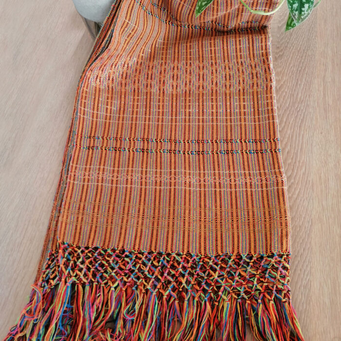 Rebozo Scarf Amaya Orange Stripes Wrap and Rebozo massage pic.3