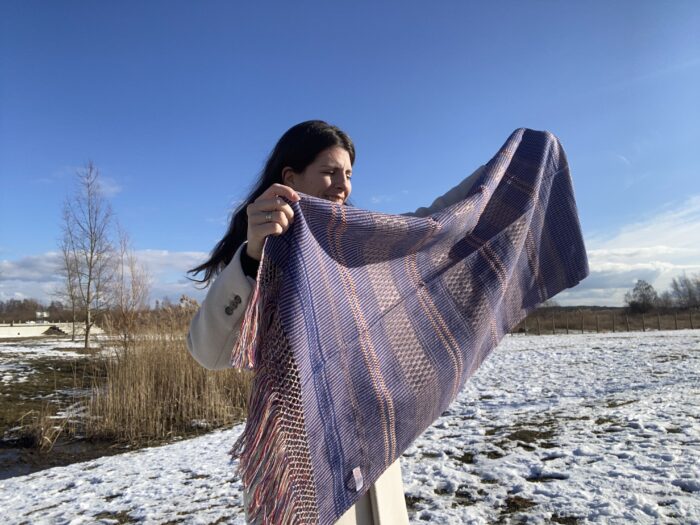 Rebozo Amaya Blue tørklæde med multifunktion: Tørklæde, slynge og til rebozo massage