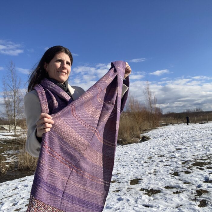 Rebozo Amaya Purple tørklæde med multifunktion: Tørklæde, slynge og til rebozo massage