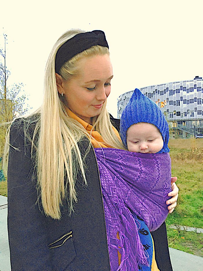 Rebozo Marie Purple tørklæde, slynge til at bære baby