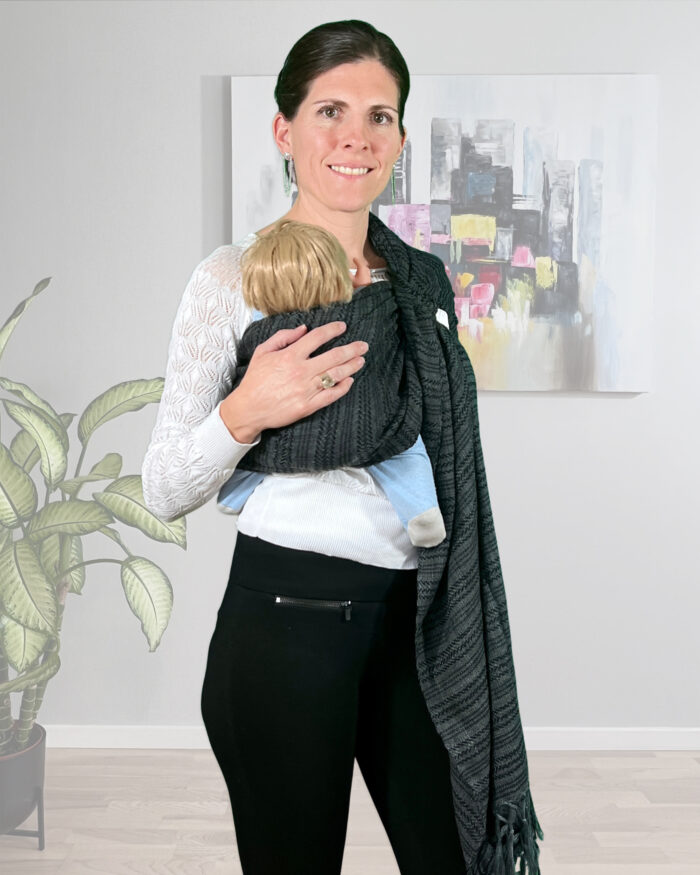 Rebozo Scarf Maria Black Baby carrier and Rebozo massage pic.1