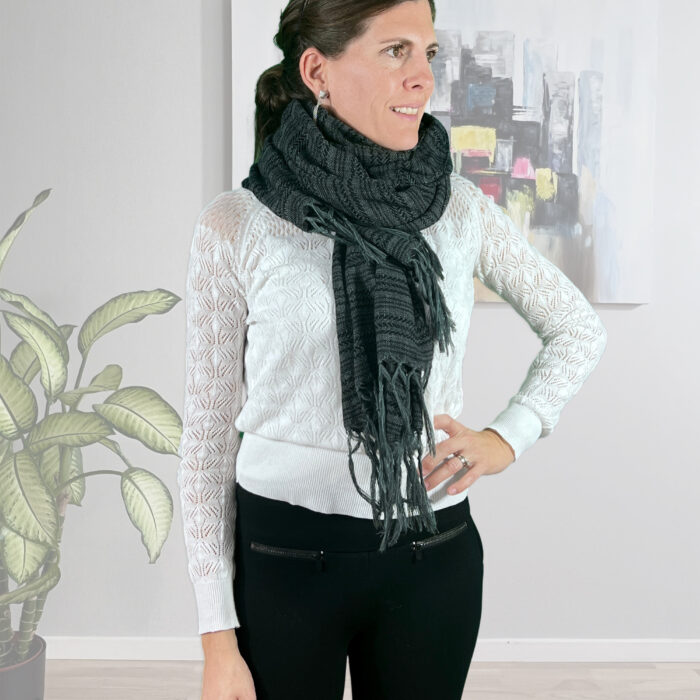 Rebozo Scarf Maria Black Baby carrier and Rebozo massage pic.10