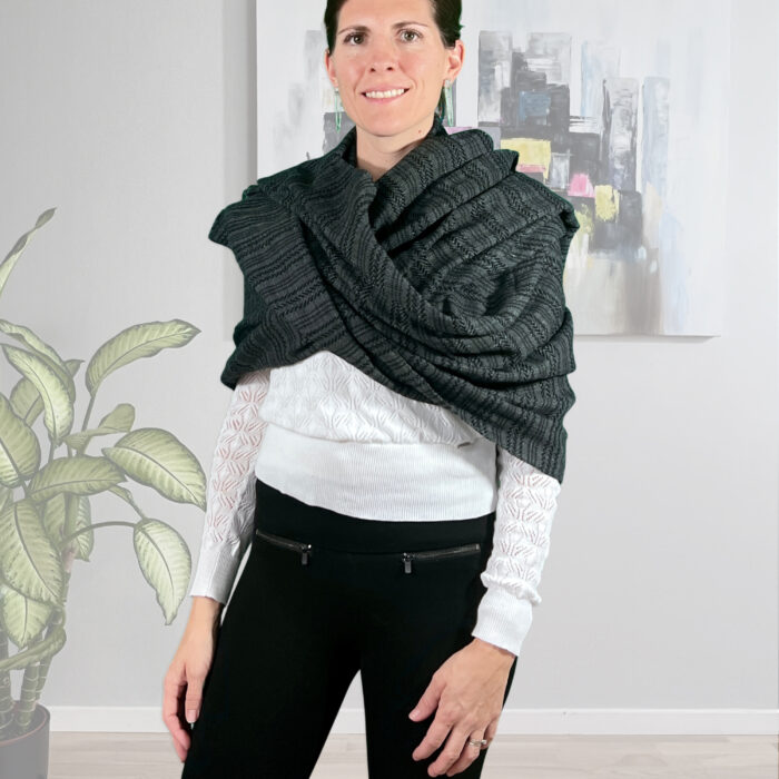 Rebozo Scarf Maria Black Baby carrier and Rebozo massage pic.4