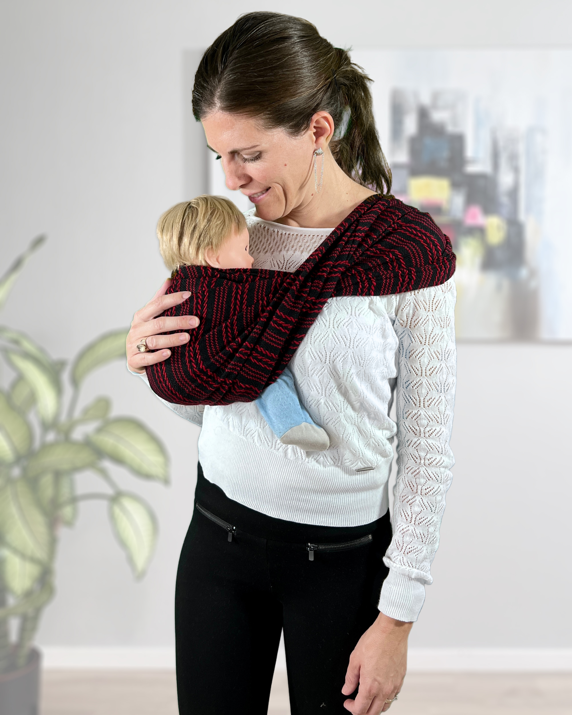 Rebozo Scarf Maria Red baby carrier and Rebozo massage pic.10