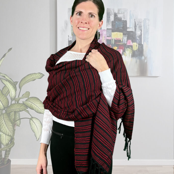 Rebozo Scarf Maria Red baby carrier and Rebozo massage pic.2