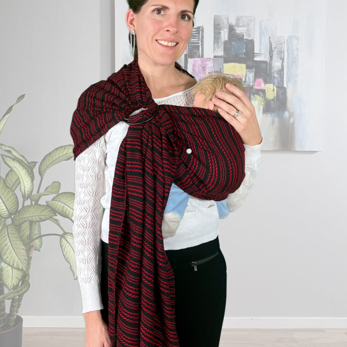 Rebozo Scarf Maria Red baby carrier and Rebozo massage pic.5