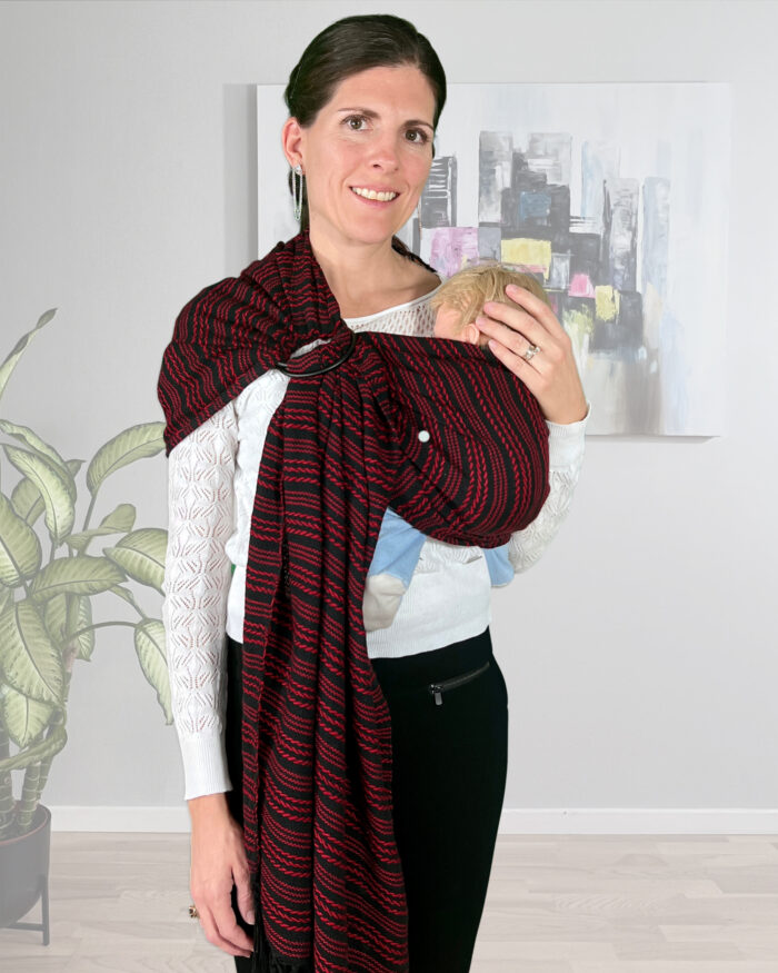 Rebozo Scarf Maria Red baby carrier and Rebozo massage pic.5