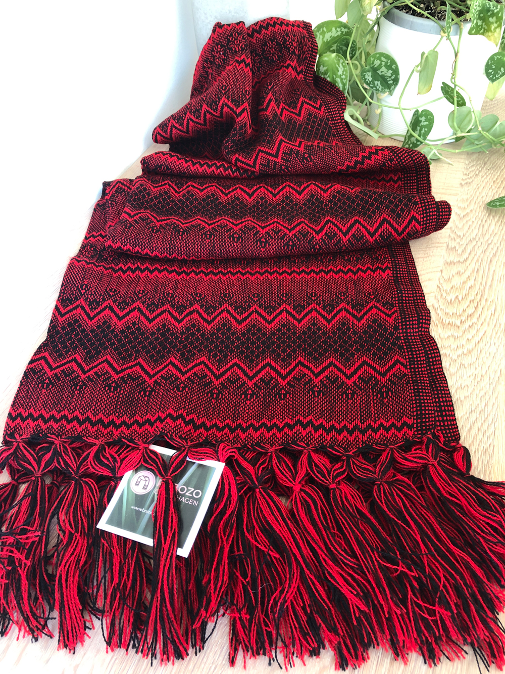 Rebozo Scarf Marie Red Black Baby Carrier and Rebozo massage pic.1