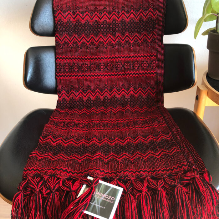 Rebozo Scarf Marie Red Black Baby Carrier and Rebozo massage pic.2