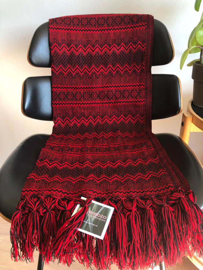 Rebozo Scarf Marie Red Black Baby Carrier and Rebozo massage pic.2