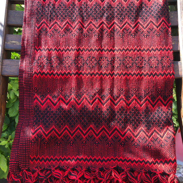 Rebozo Scarf Marie Red Black Baby Carrier and Rebozo massage pic.3