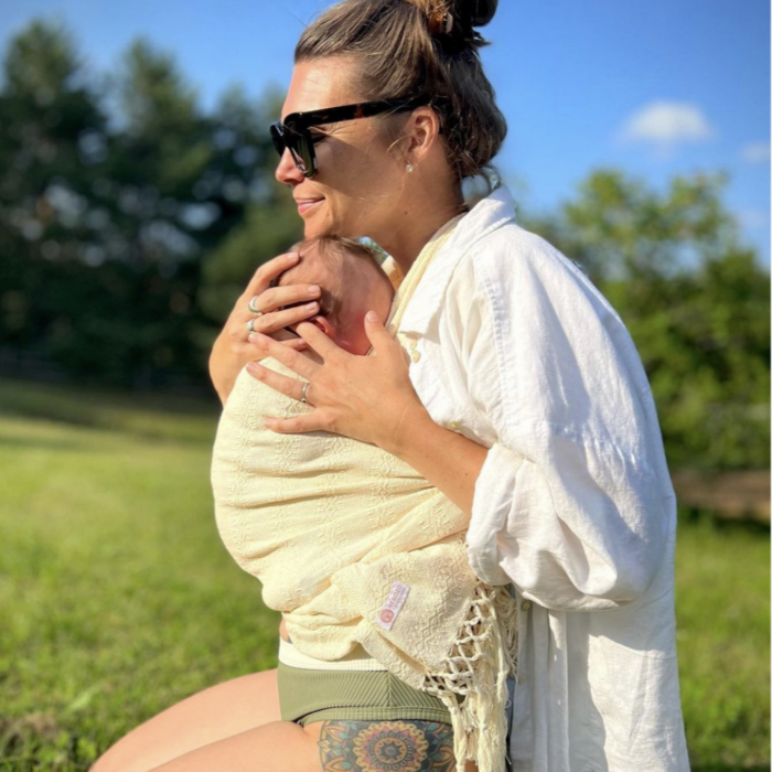 Rebozo Vikle Emma Yellow Sand Nyfødt I Vikle med Jordemoder